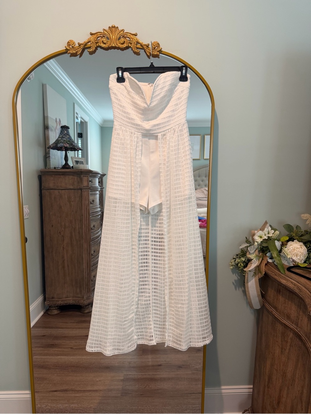 VENUS White Strapless Textured Maxi Dress